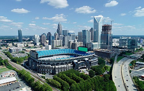 Charlotte NC skyline and uptown area